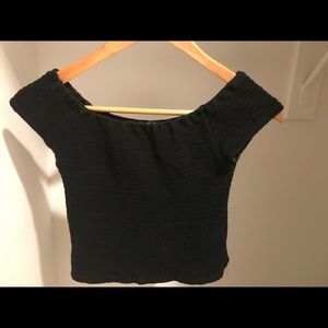 Brandy Melville off the shoulder textured shirt